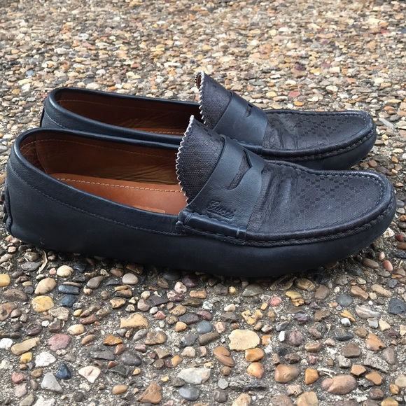 Gucci Men’s leather loafers driver -blue 8.5 US - Picture 2 of 7